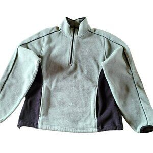 Women's Fleece Jacket Port Authority Quarter Zip Moss Green & Black  Size L JH74